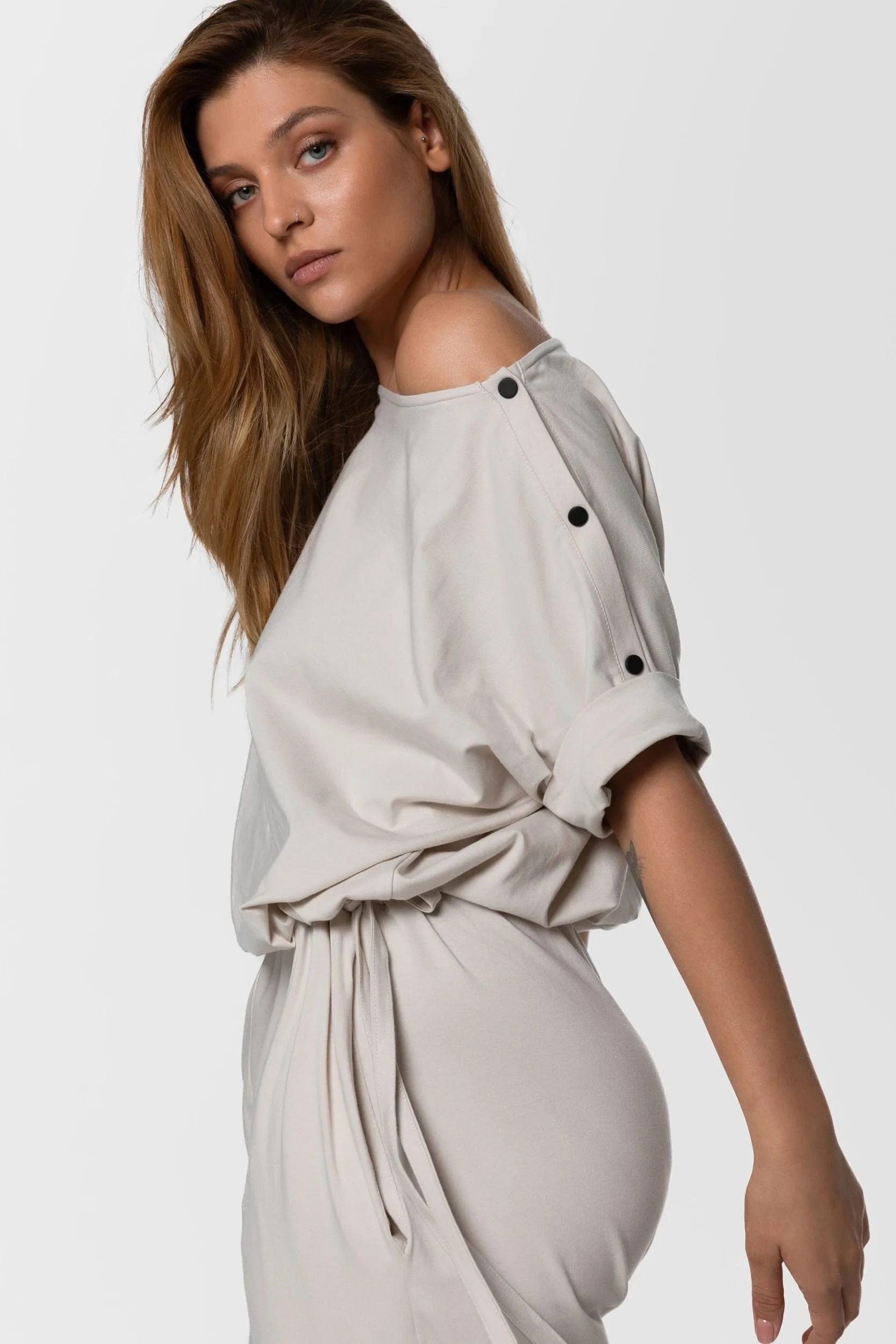 Drawstring-waist jumpsuit sold by MDNT:45 product image thumbnail 4