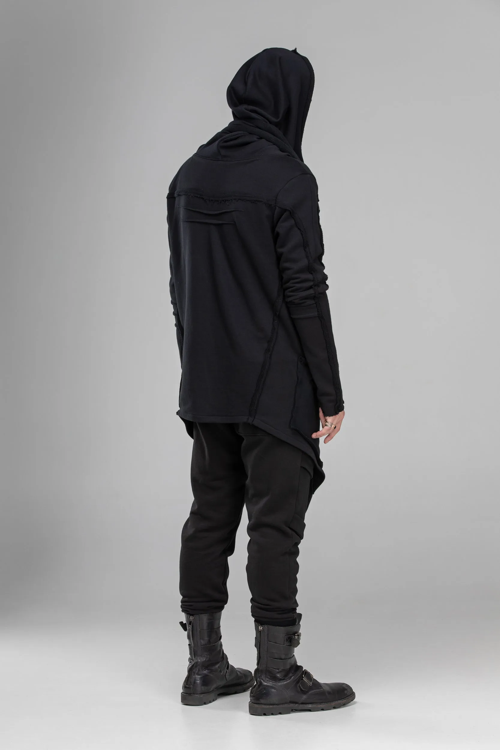 Asymmetric hooded kimono cardigan sold by MDNT:45 product image thumbnail 3