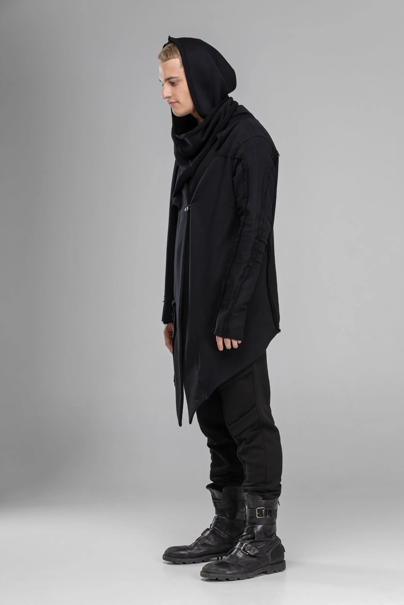 Asymmetric hooded kimono cardigan sold by MDNT:45 product image thumbnail 2