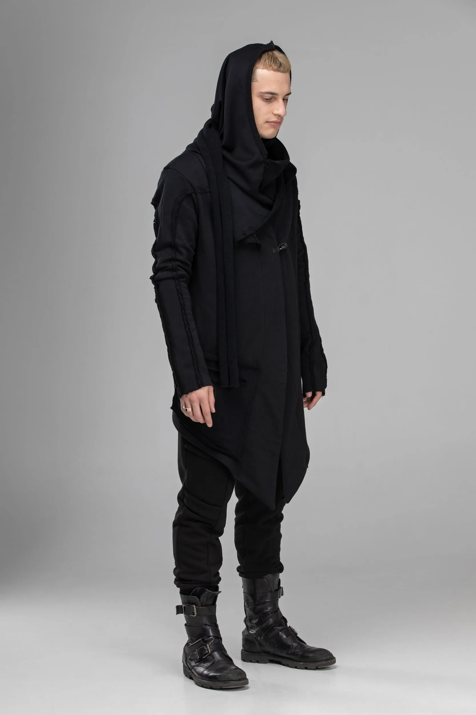 Asymmetric hooded kimono cardigan sold by MDNT:45 product image thumbnail 4