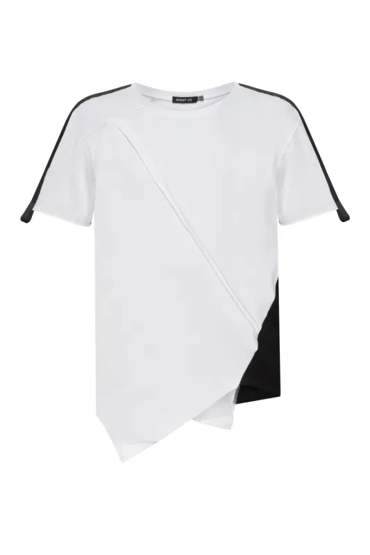 Two-tone Geometric T-shirt made by MDNT:45