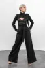 High-Waist Wide-Leg Black Trousers sold by MDNT:45