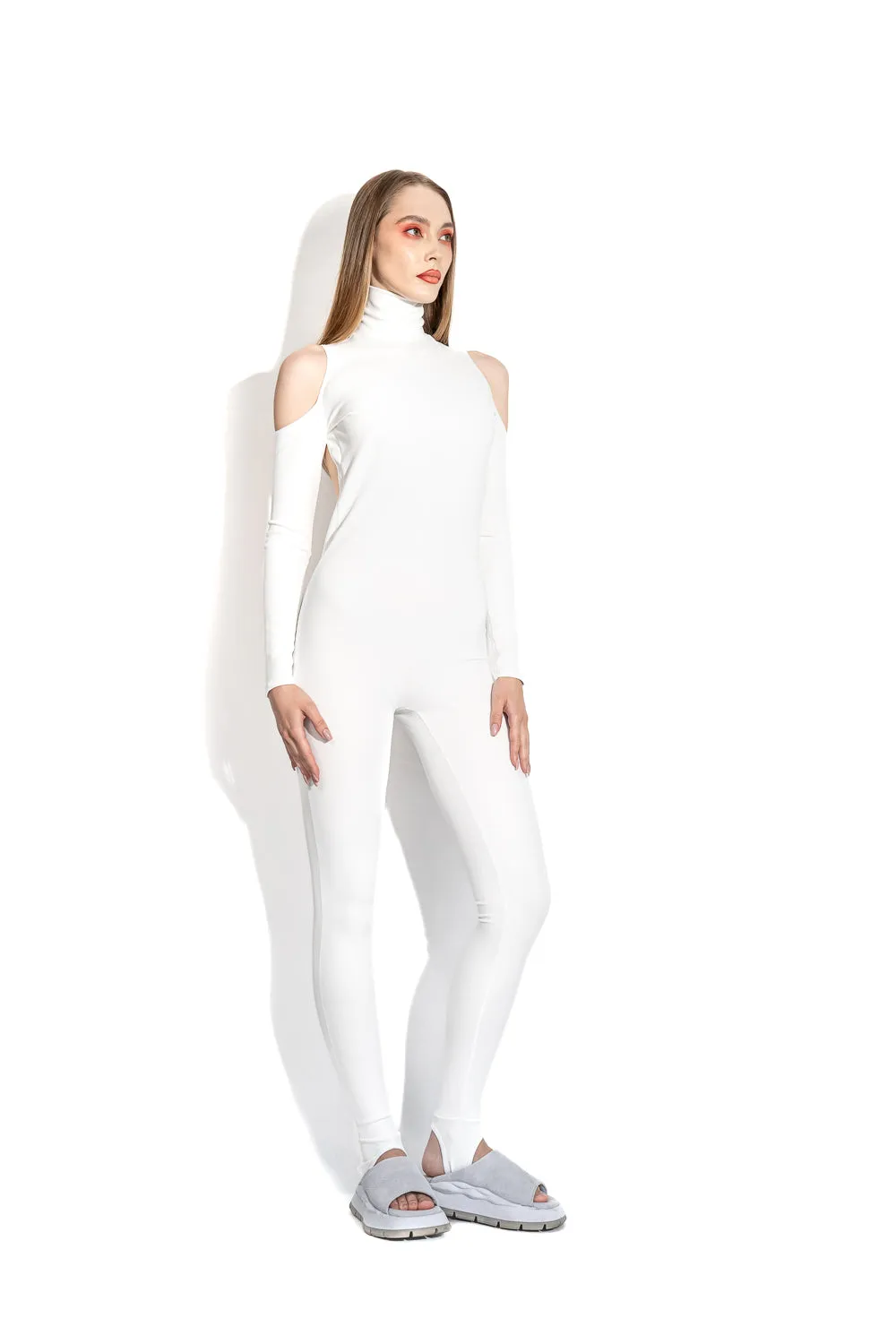 White grand open-back bodysuit sold by MDNT:45