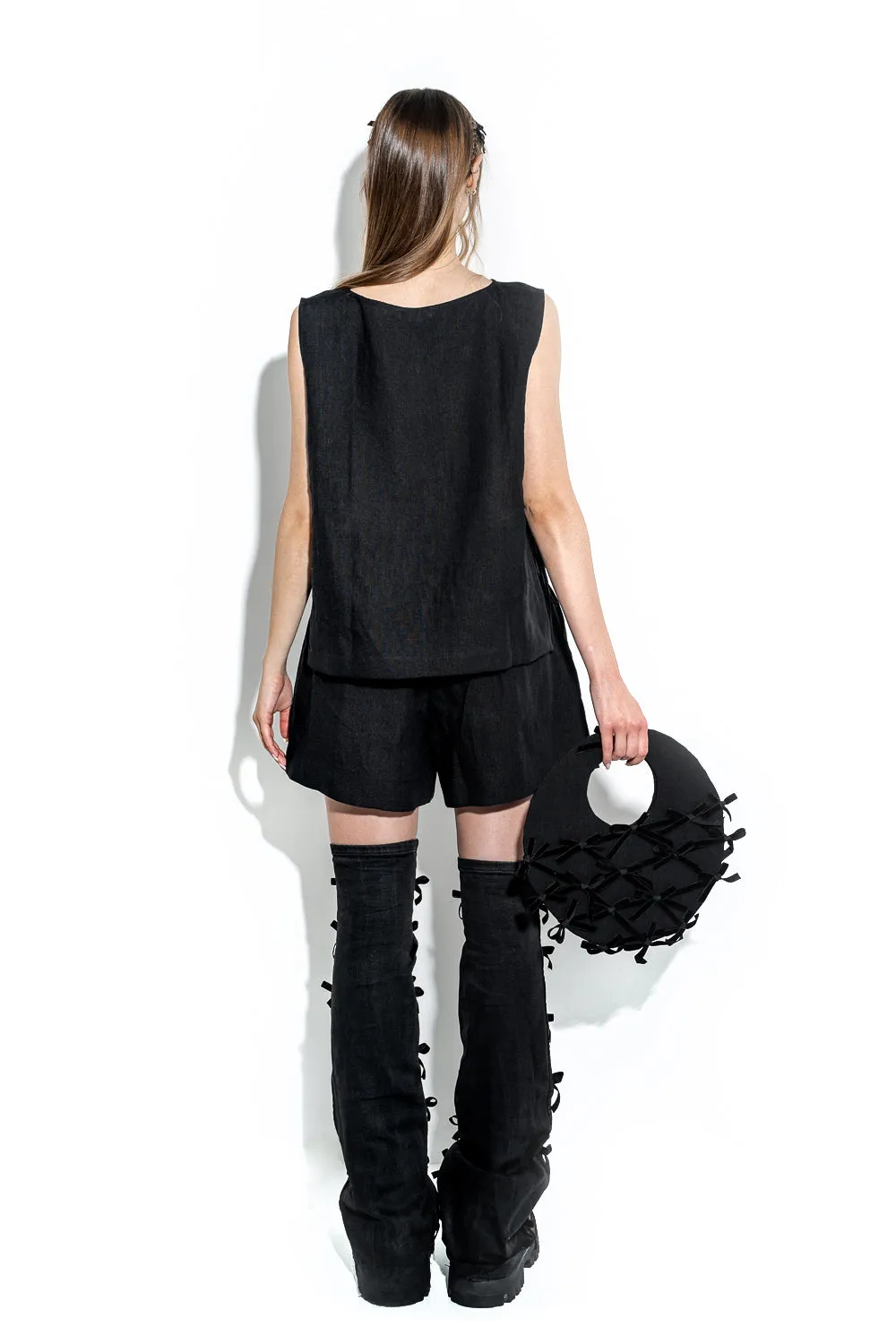 Linen boxy top sold by MDNT:45 product image thumbnail 3