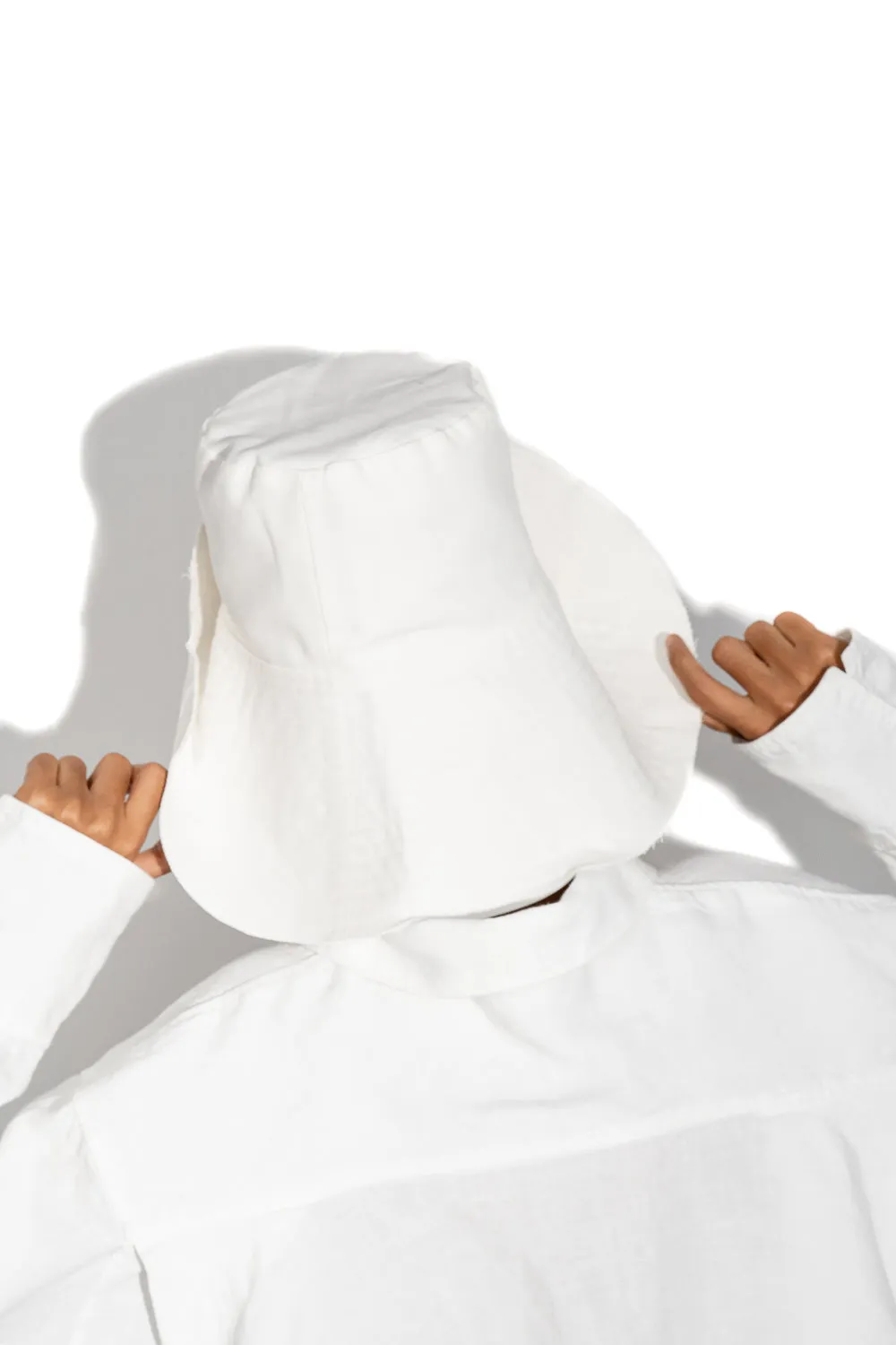 Foldable black linen hat sold by MDNT:45 product image thumbnail 2