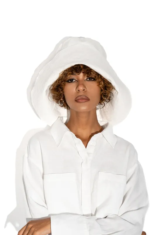 Foldable black linen hat sold by MDNT:45