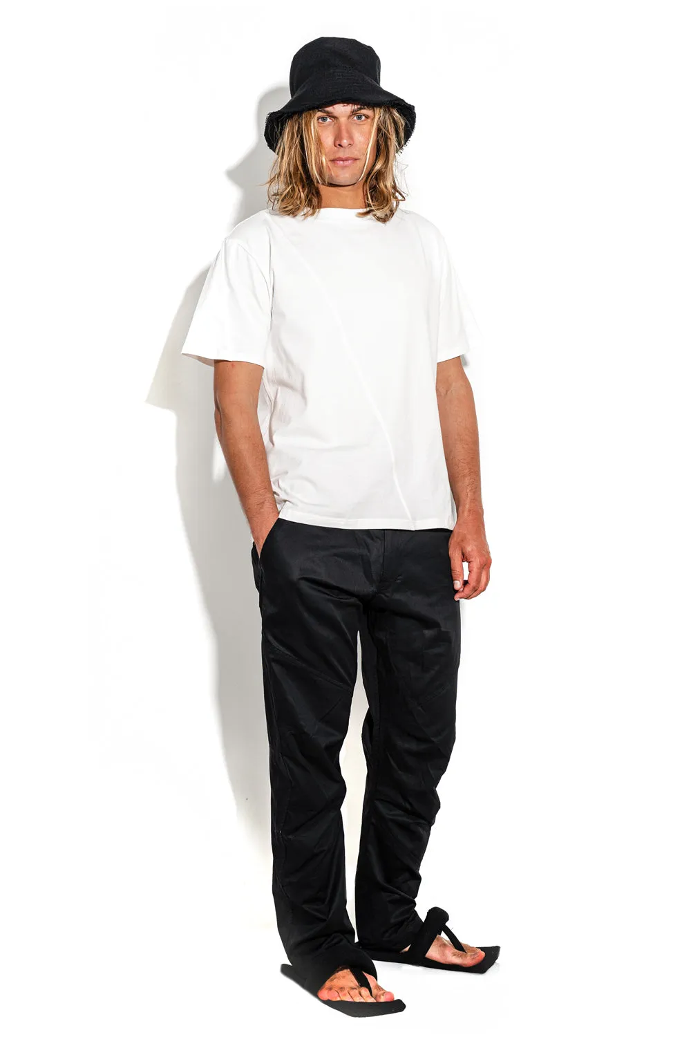 White T-shirt with a geometric seam sold by MDNT:45 product image thumbnail 4