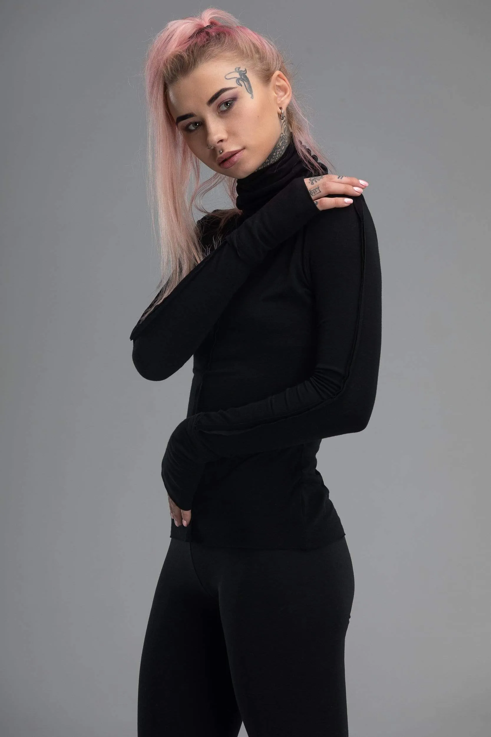 Black turtleneck top sold by MDNT:45 product image thumbnail 5