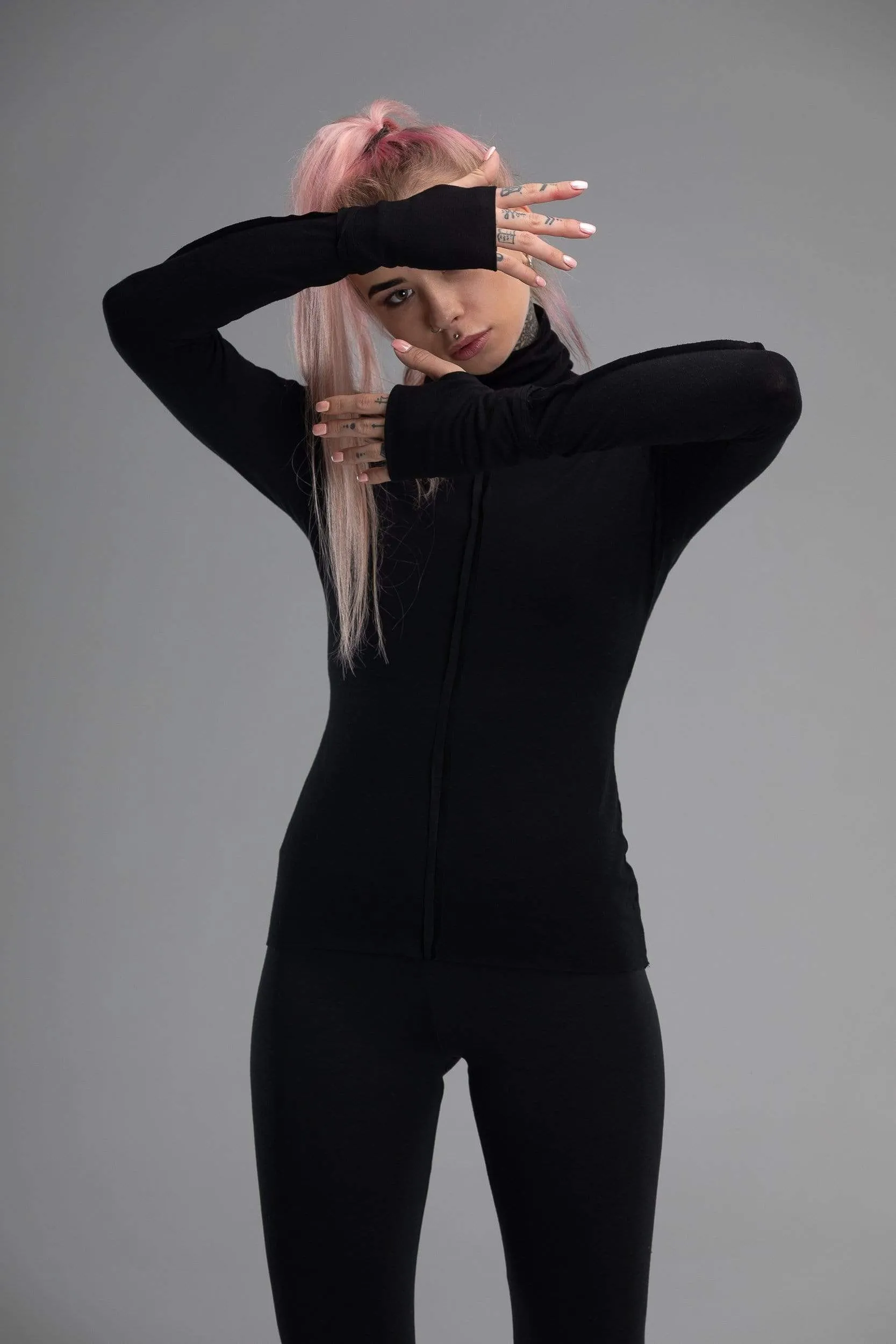 Black turtleneck top sold by MDNT:45 product image thumbnail 3