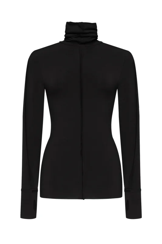 Black turtleneck top sold by MDNT:45