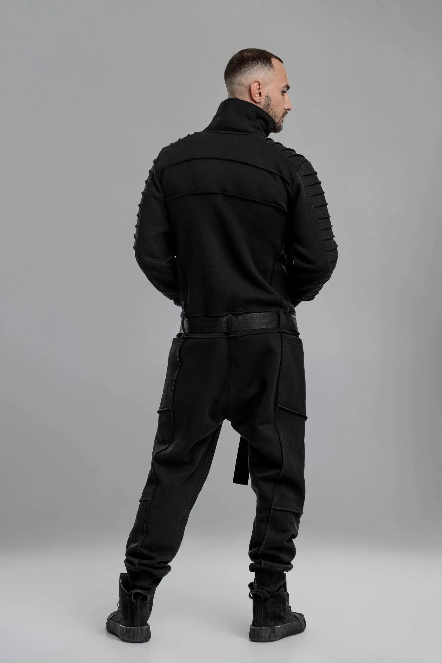 Black Techwear Cotton Jumpsuit sold by MDNT:45 product image thumbnail 2