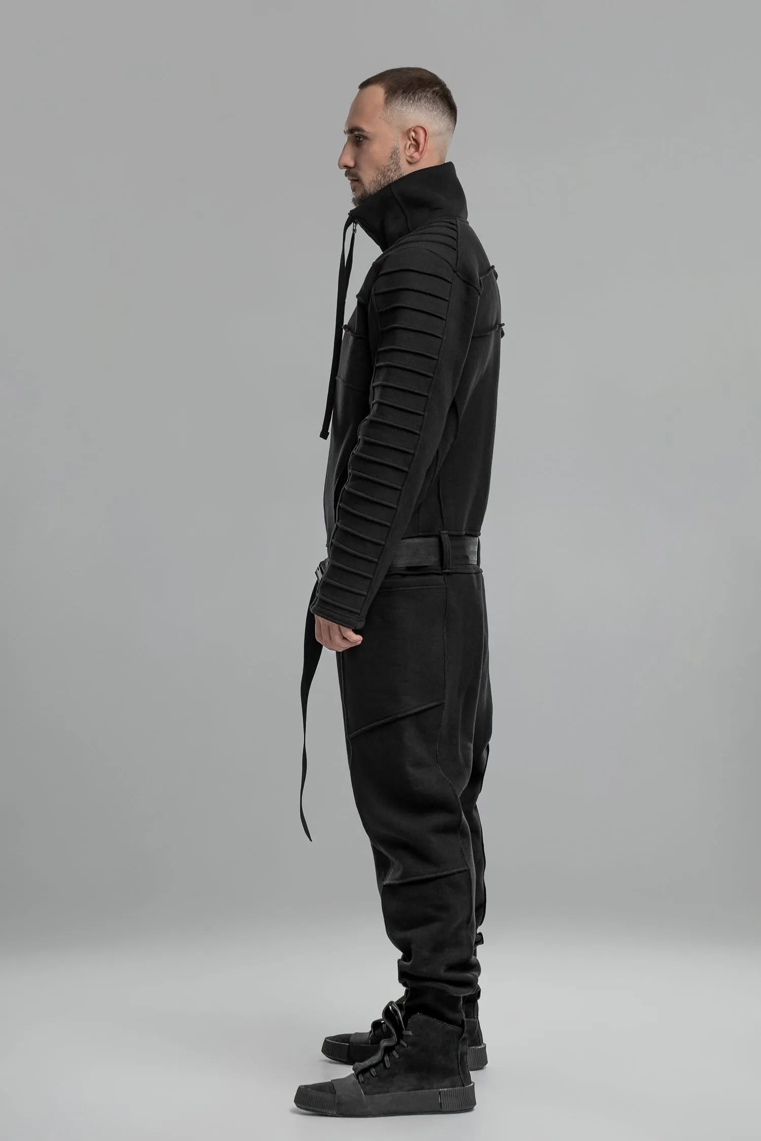 Black Techwear Cotton Jumpsuit sold by MDNT:45 product image thumbnail 3