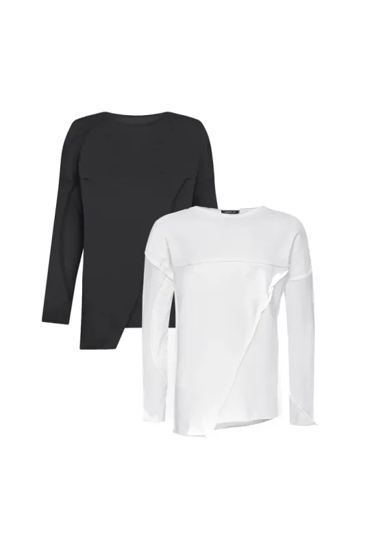 Bundle: Black & White Long Sleeve T-shirt sold by MDNT:45
