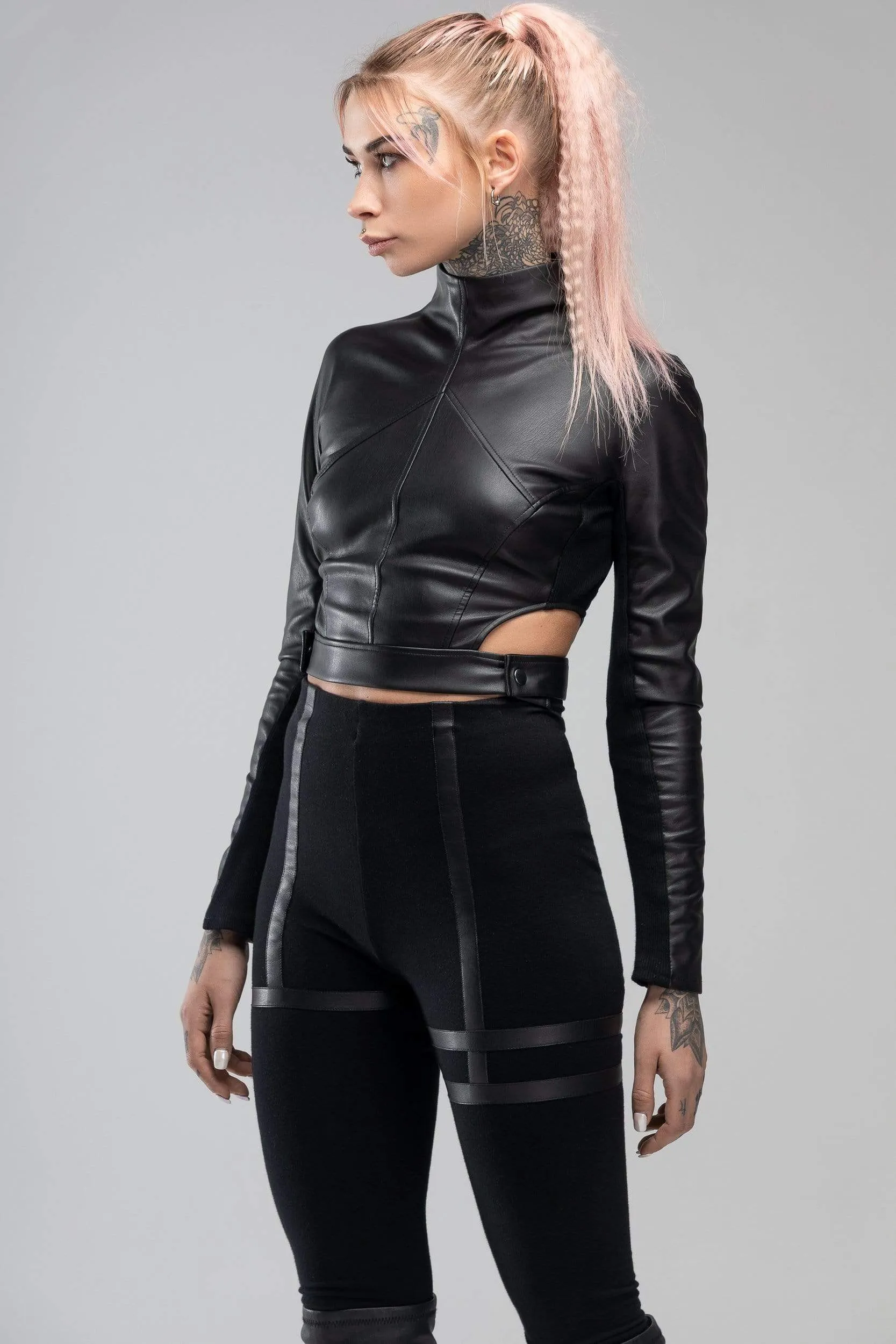Black crop top sold by MDNT:45 product image thumbnail 3