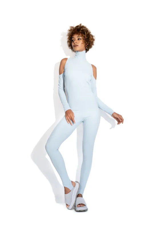 Blue grand open-back bodysuit sold by MDNT:45