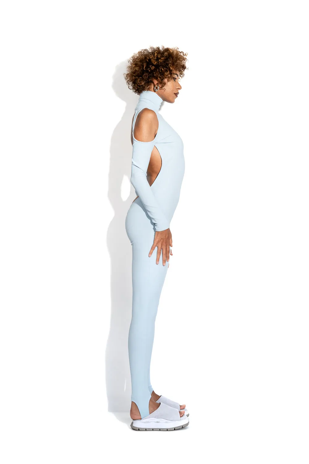 Blue grand open-back bodysuit sold by MDNT:45 product image thumbnail 4