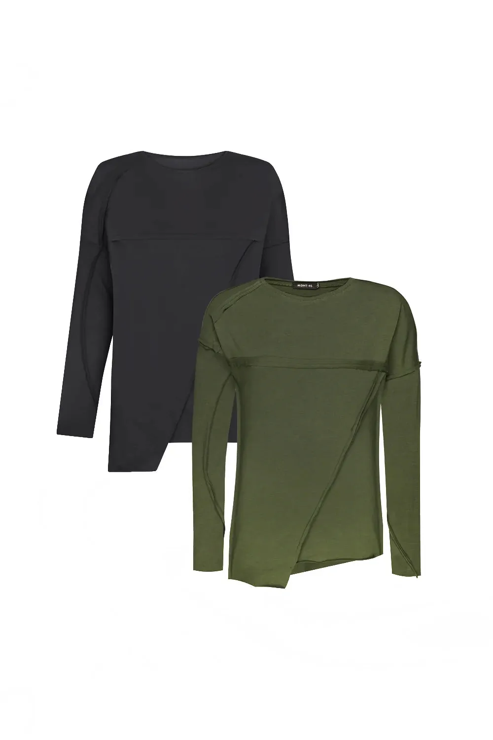 Bundle: Black & Khaki Long Sleeve T-shirt sold by MDNT:45
