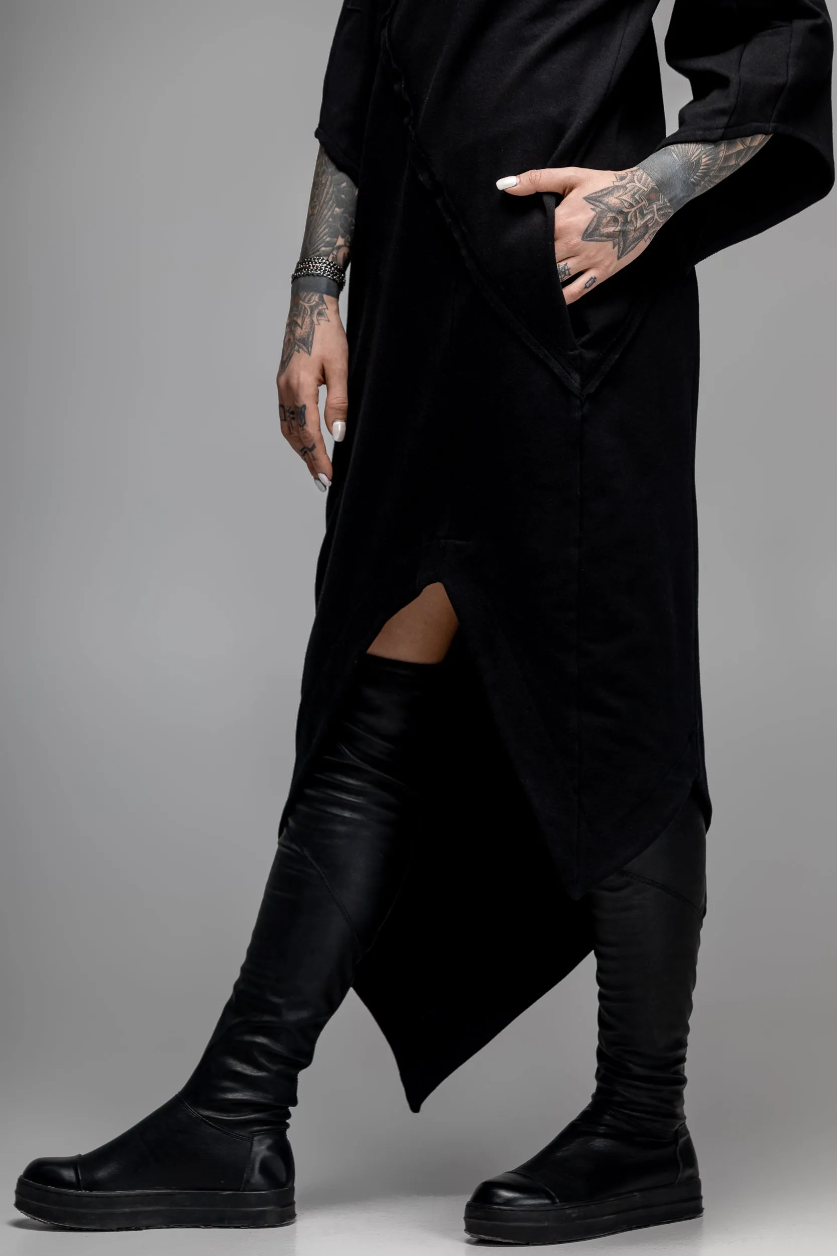 Asymmetric oversized black dress sold by MDNT:45 product image thumbnail 4