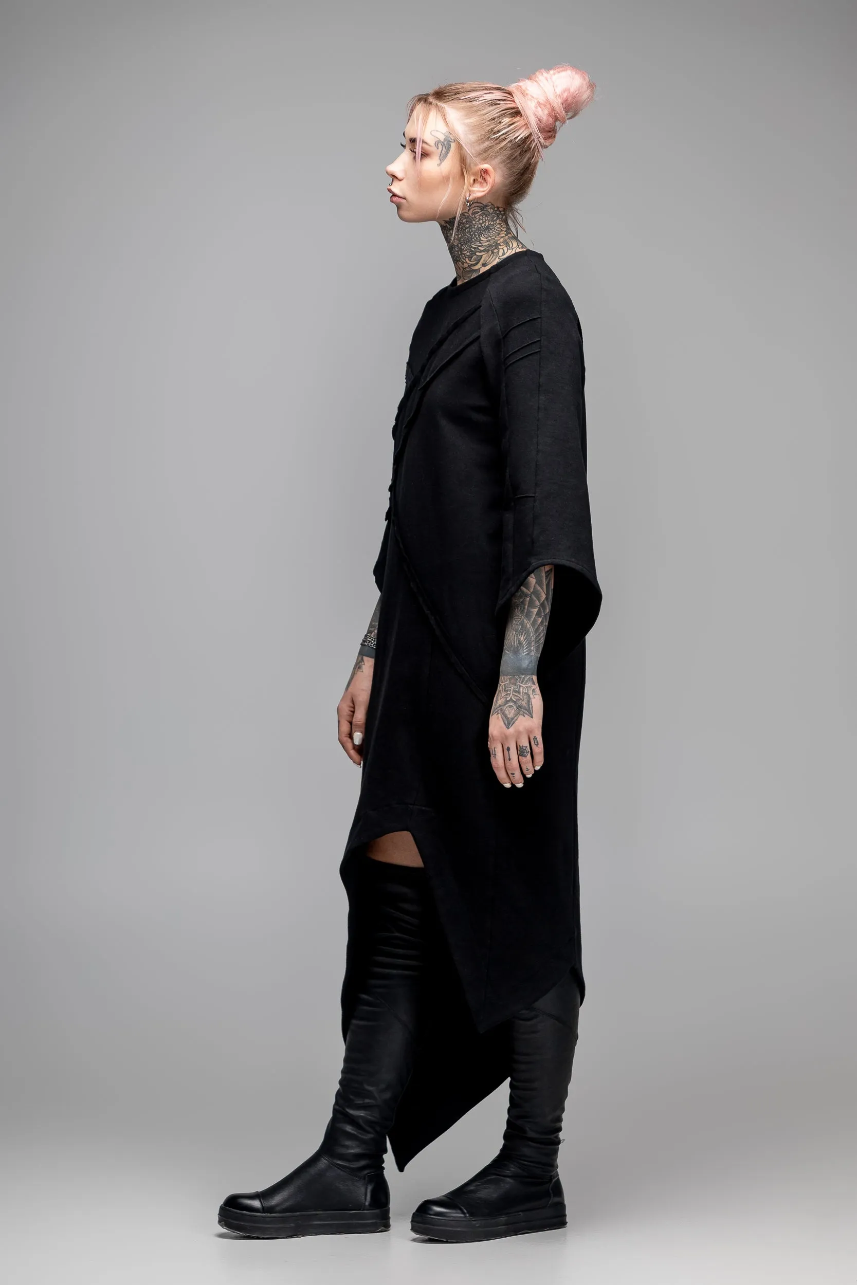 Asymmetric oversized black dress sold by MDNT:45 product image thumbnail 2
