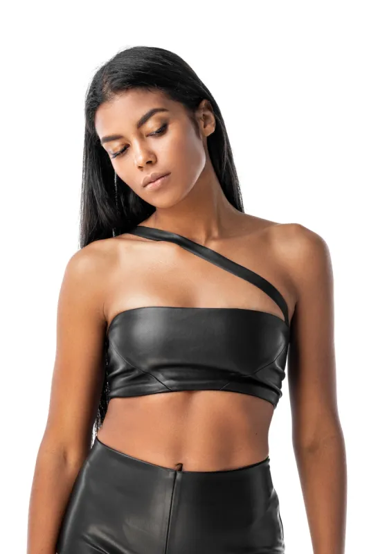 Leather top Zoni Black sold by MDNT:45