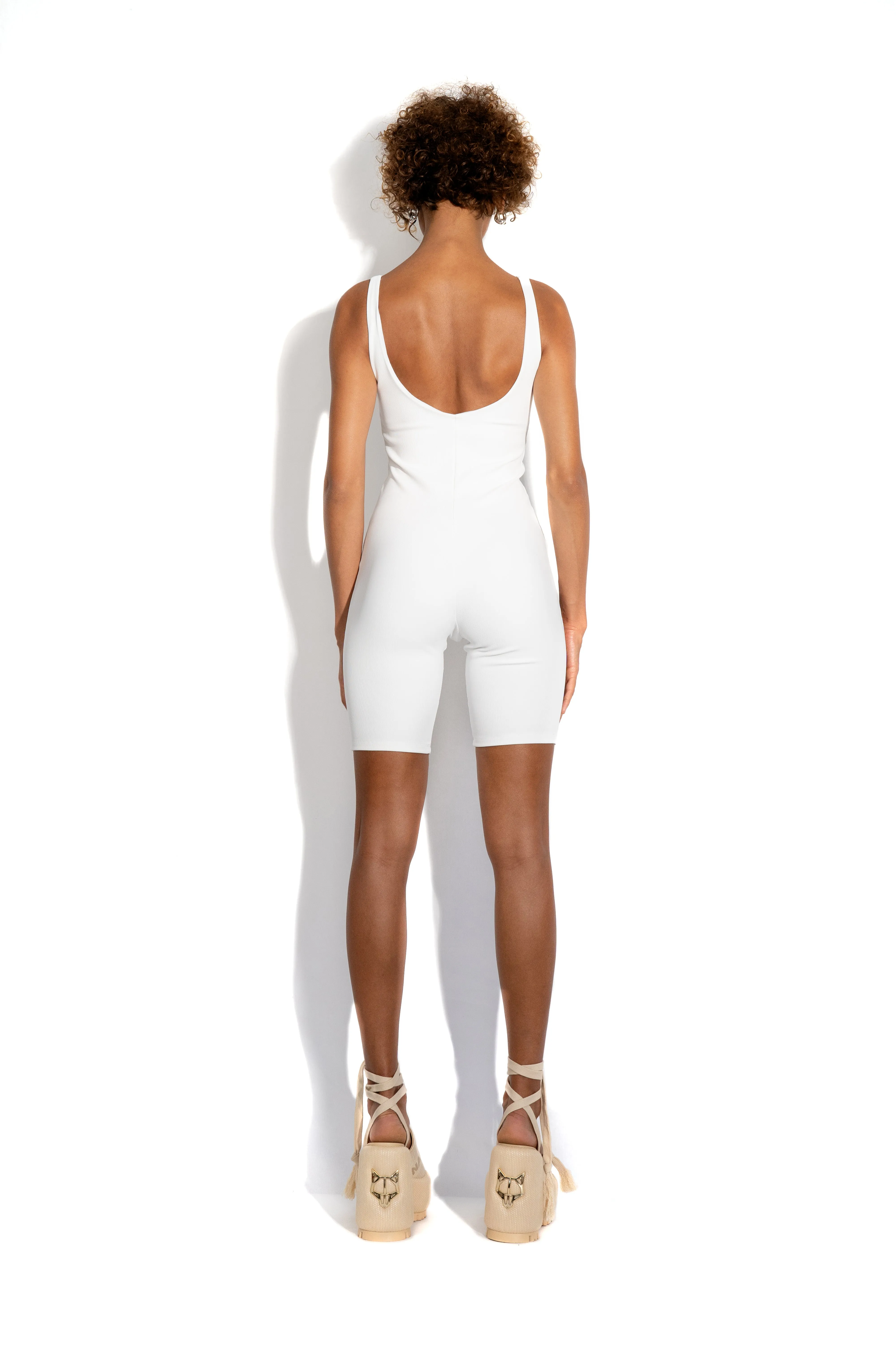 White mid scoop-back bodysuit sold by MDNT:45 product image thumbnail 3