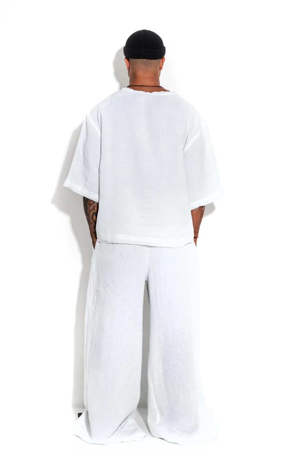 Super wide-leg linen pants sold by MDNT:45 product image thumbnail 5