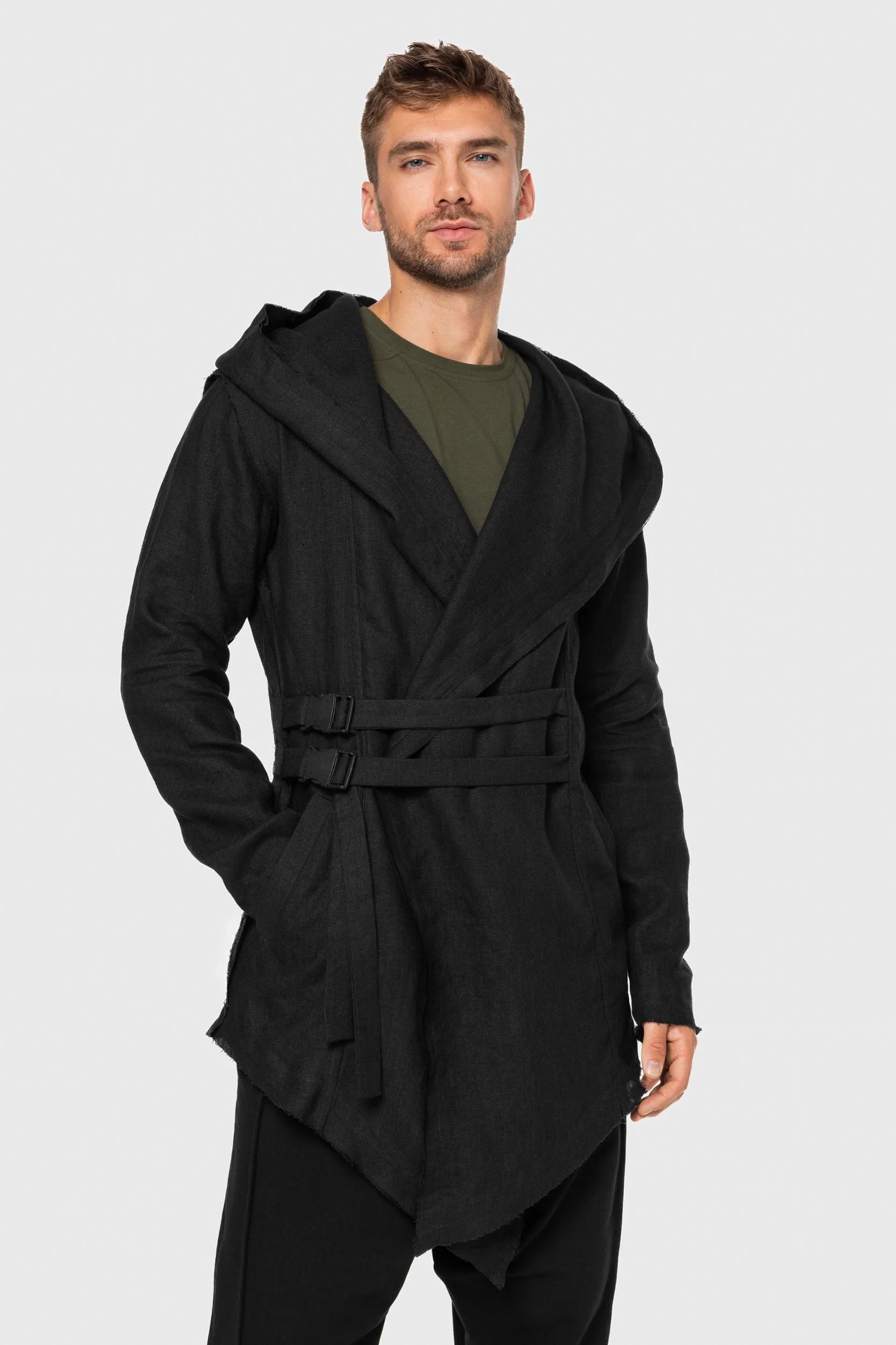 Hooded Linen Cardigan sold by MDNT:45