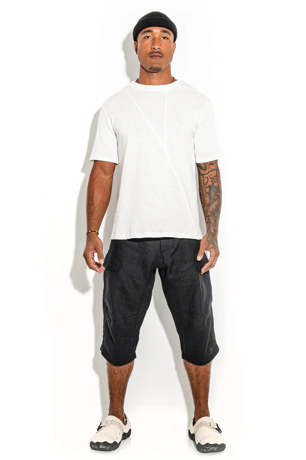 White Front line cotton T-shirt sold by MDNT:45 product image thumbnail 4