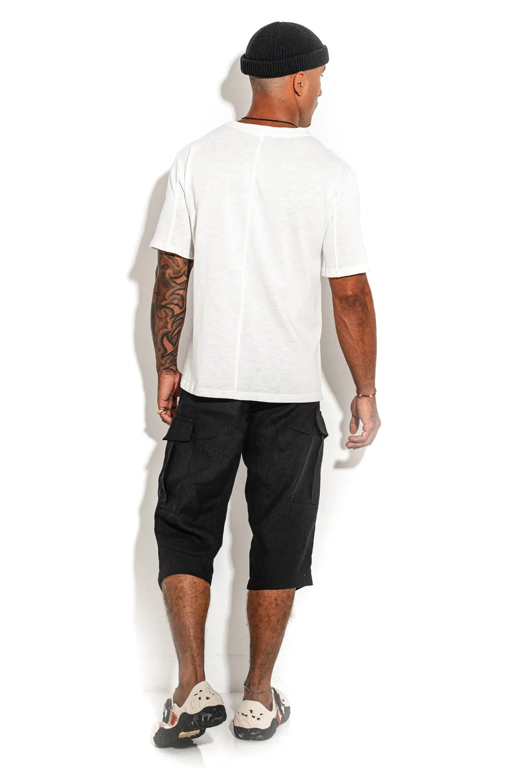White Front line cotton T-shirt sold by MDNT:45 product image thumbnail 5