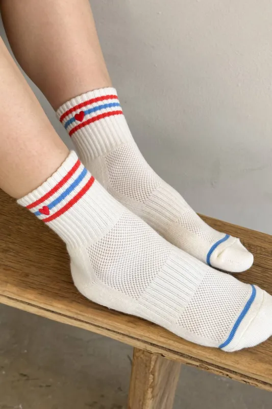 Embroidered Girlfriend Socks made by Le Bon Shoppe