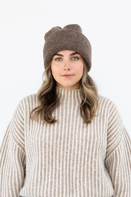 Parker Oversized Beanie in Bark sold by Jones