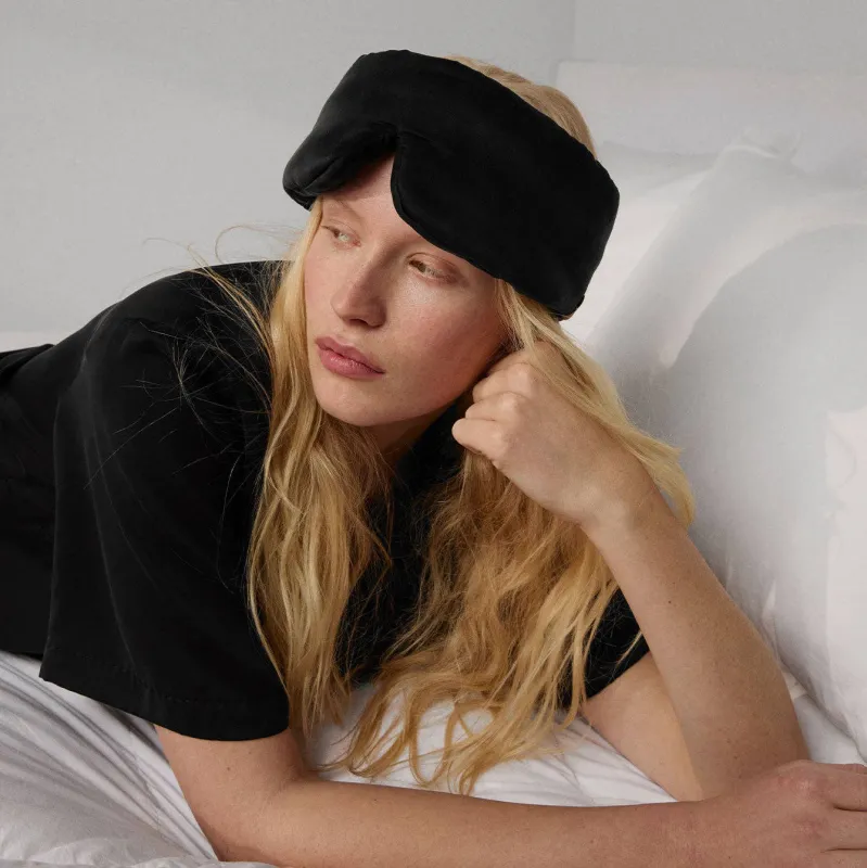 Weighted Silk Sleep Mask - Immersed Black sold by Jones