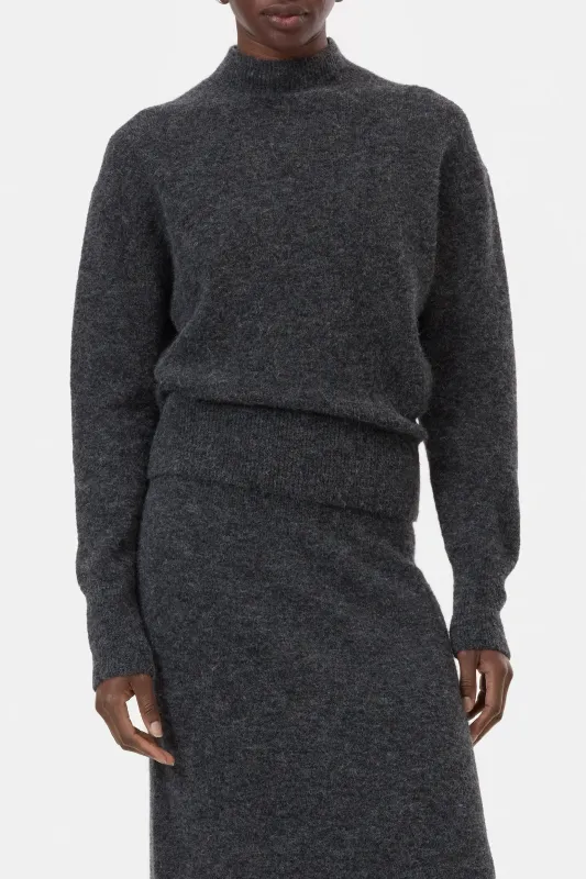 Mock Neck Long Sleeve - Dark Grey Melange made by Closed