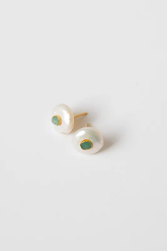 Maya Pearl Stud Earrings made by Jones