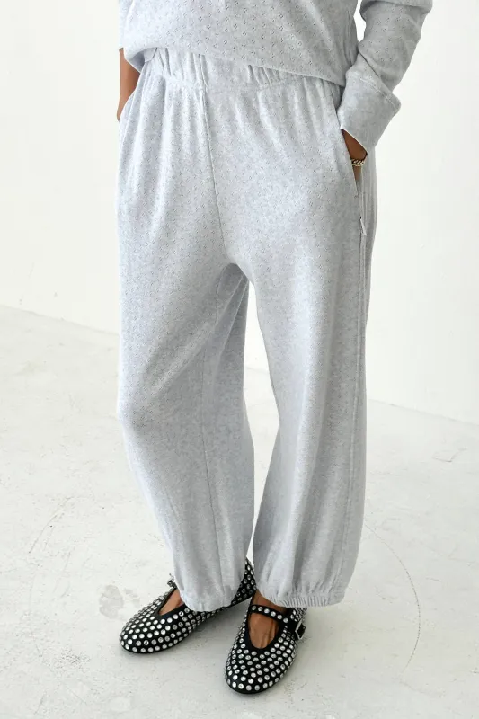 Pointelle Balloon Pants - Icy Grey sold by Jones