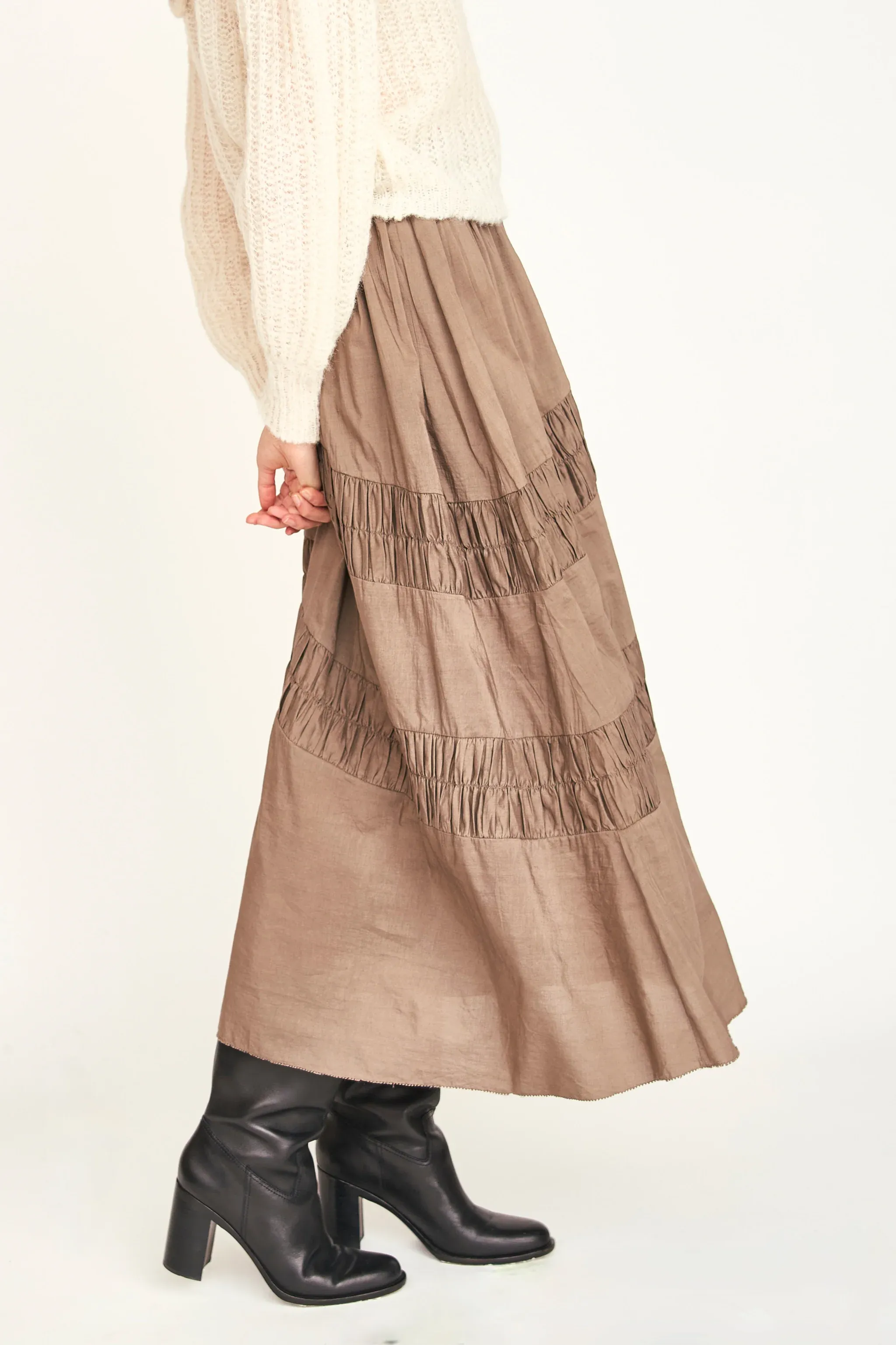 Verona Ruched Skirt - Walnut sold by Jones product image thumbnail 4