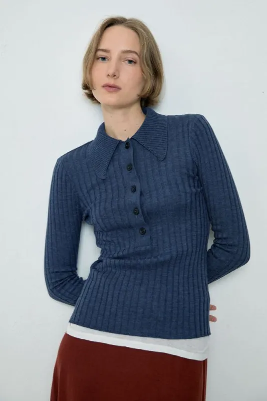 Dome Sweater - Blue Melange made by Diarte