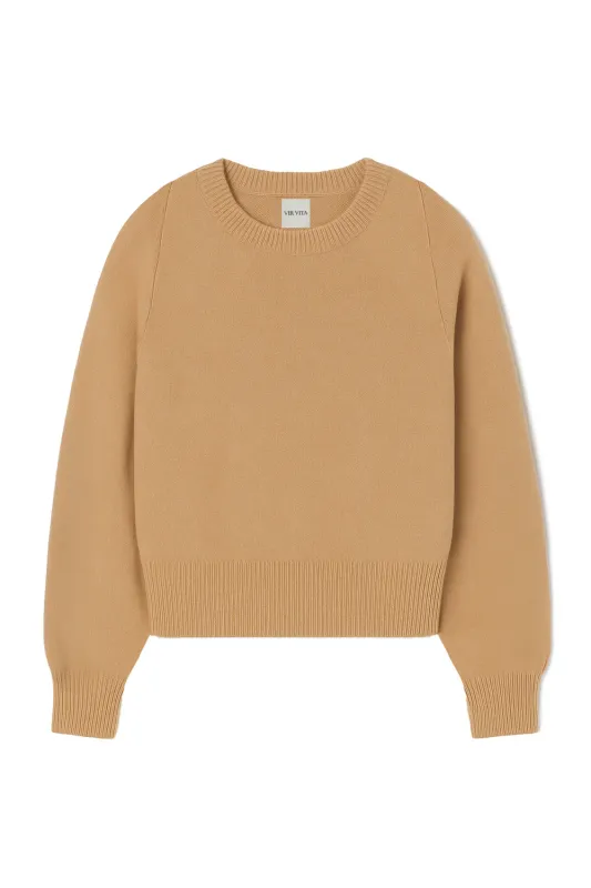 Genevieve Cashmere Sweater - Desert made by Jones
