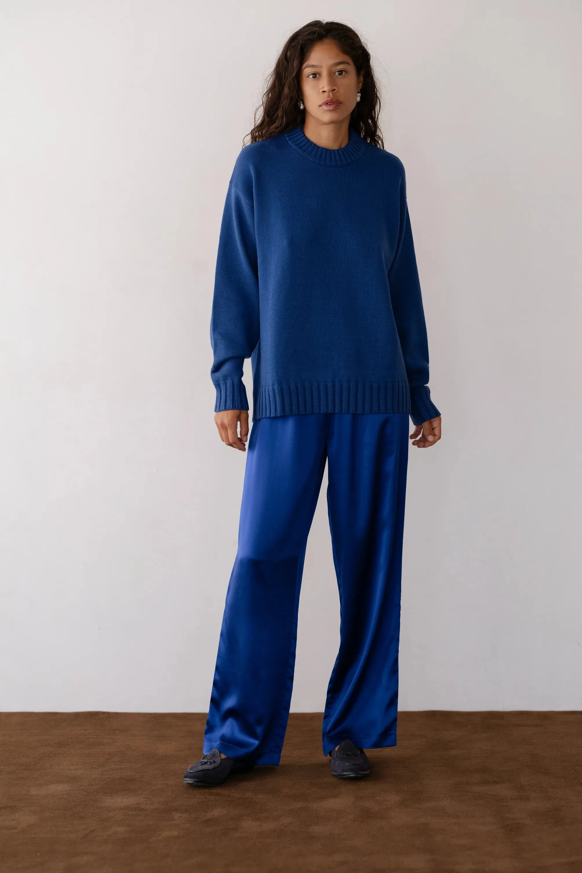 The Silk Simple Pant - Azure sold by Jones