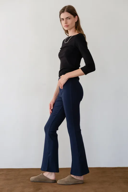 The Sweater Rib Kick Flare - Navy sold by Jones