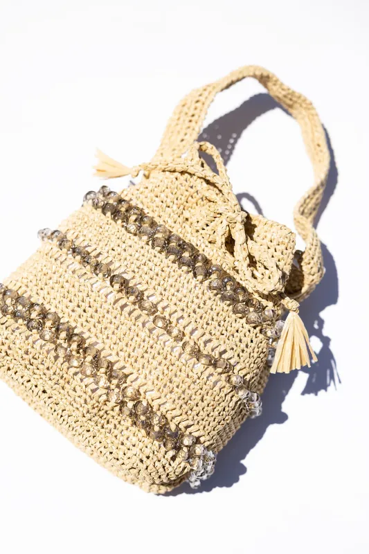 Crystal Bucket Bag - Natural sold by Jones