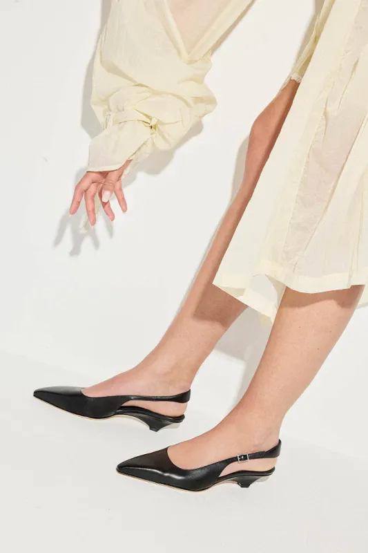 Vivian Slingback Heel - Black Nappa sold by Jones