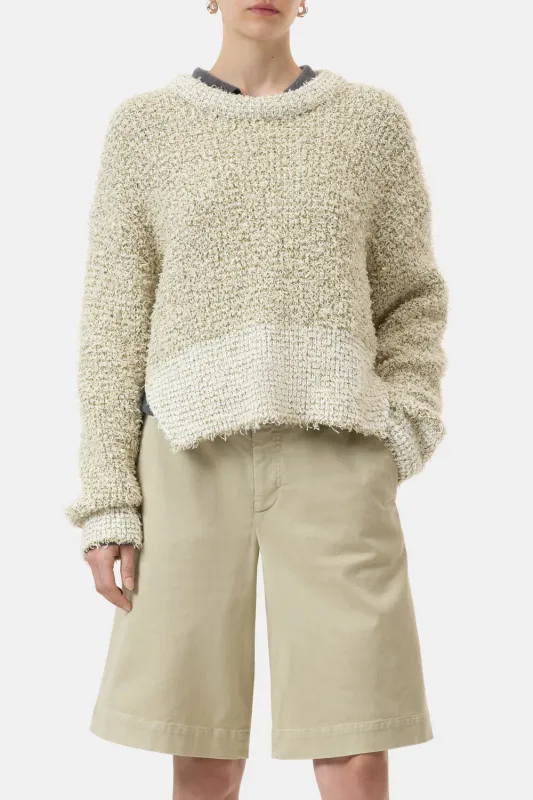 Crewneck Step Hem - Pistachio Green made by Closed