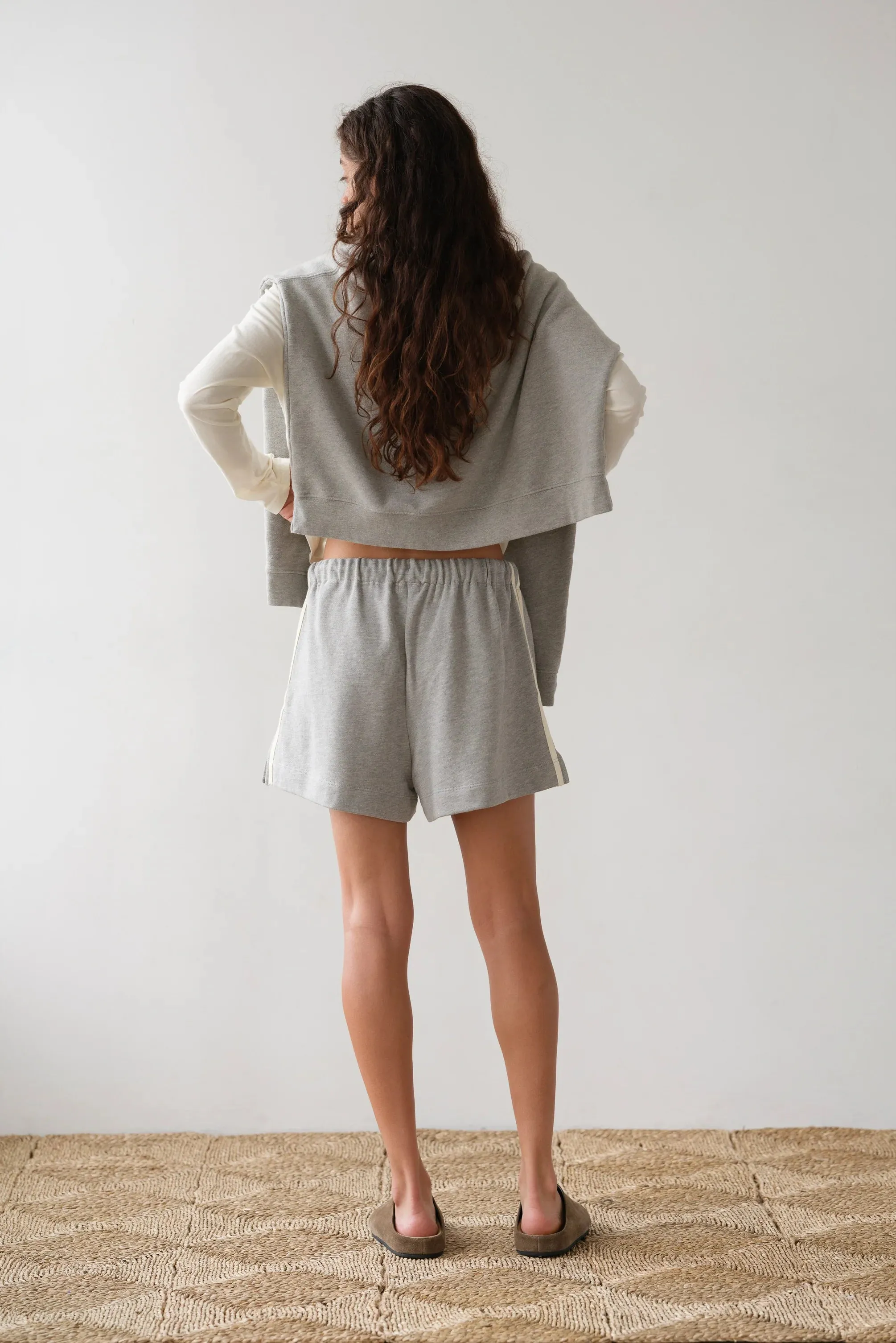 Stripe Eco Terry Short - Heather Grey sold by Jones product image thumbnail 4