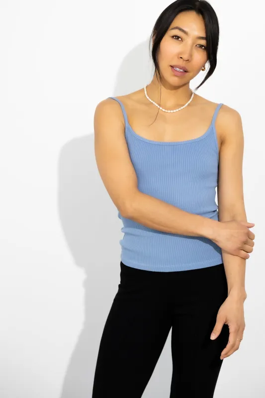 The Rib Spaghetti Tank - Cornflower sold by Jones
