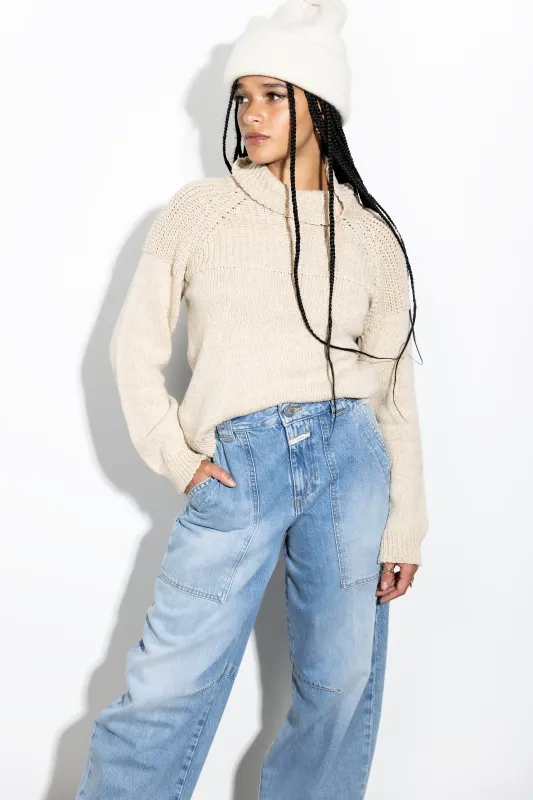 Turtleneck Long Sleeve Sweater - Oat sold by Jones