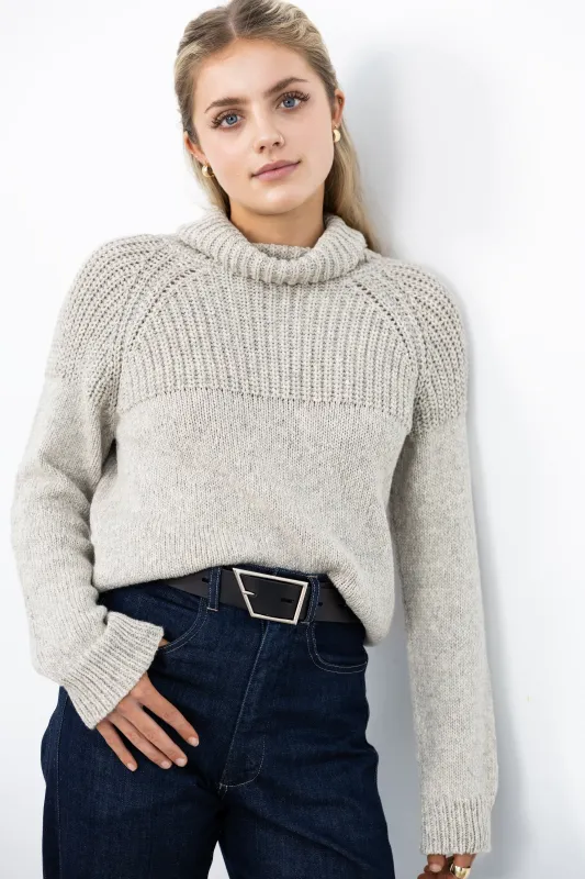 Turtleneck Long Sleeve Sweater - Cloud Grey sold by Jones