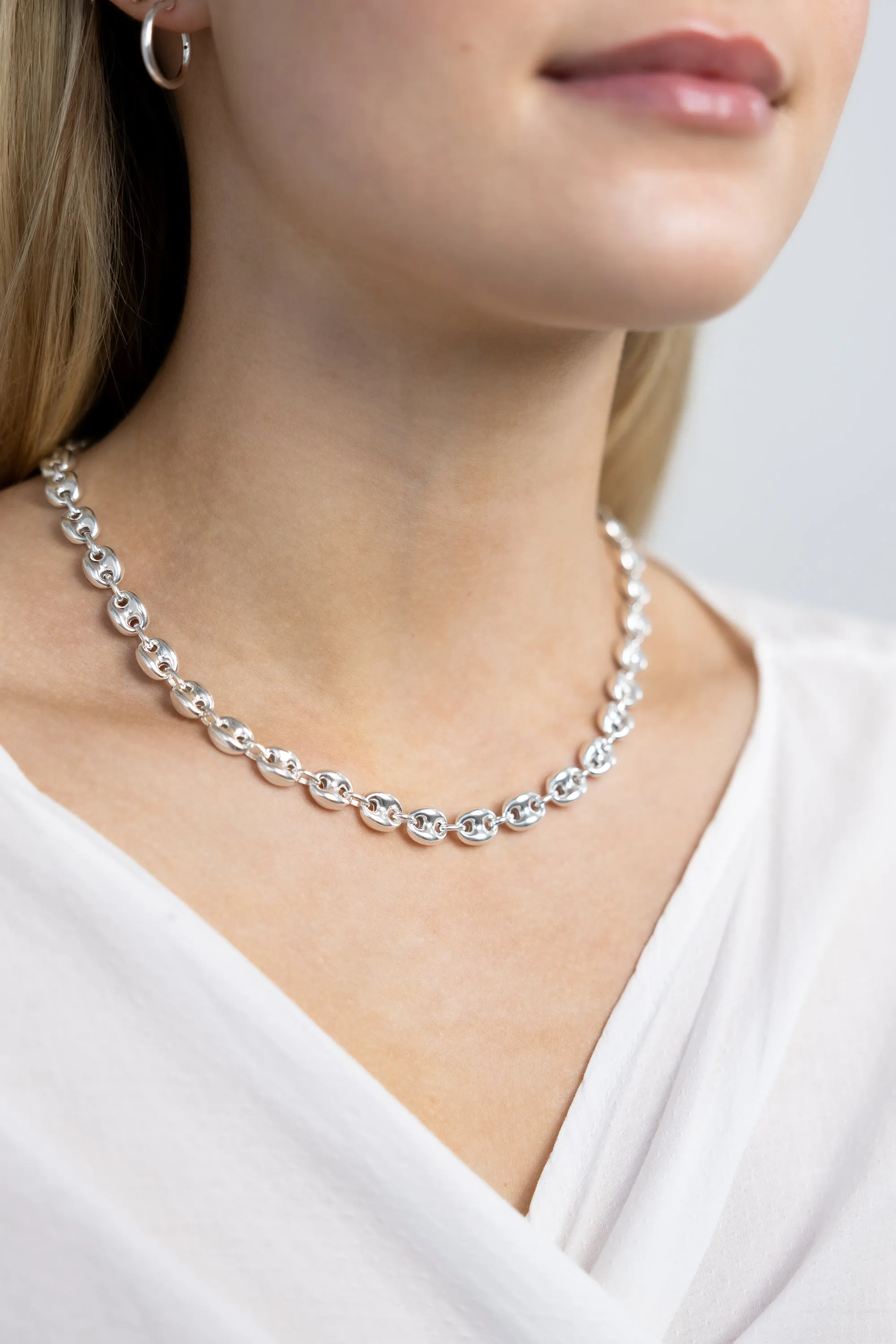 Sterling Silver Puffy Gucci Chain Necklace sold by Jones product image thumbnail 3