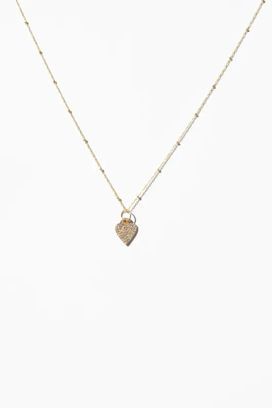 14K Diamond Encrusted Heart Lock Charm made by Jones