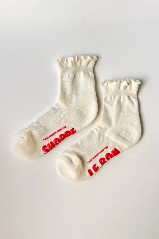 Ruffled Hugger Crew Socks made by Le Bon Shoppe